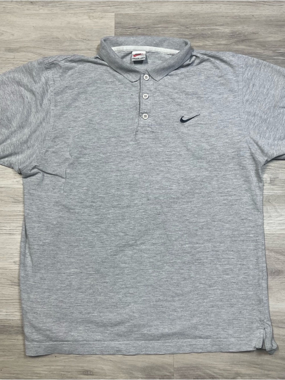 90’s Nike Light Gray Polo with Black Swoosh